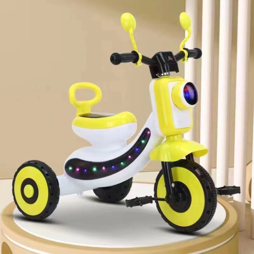 Ποδηλατάκι Τρίκυκλο Μηχανή με φώτα και μουσική ΚΙΤΡΙΝΟ LY-16-YELLOW