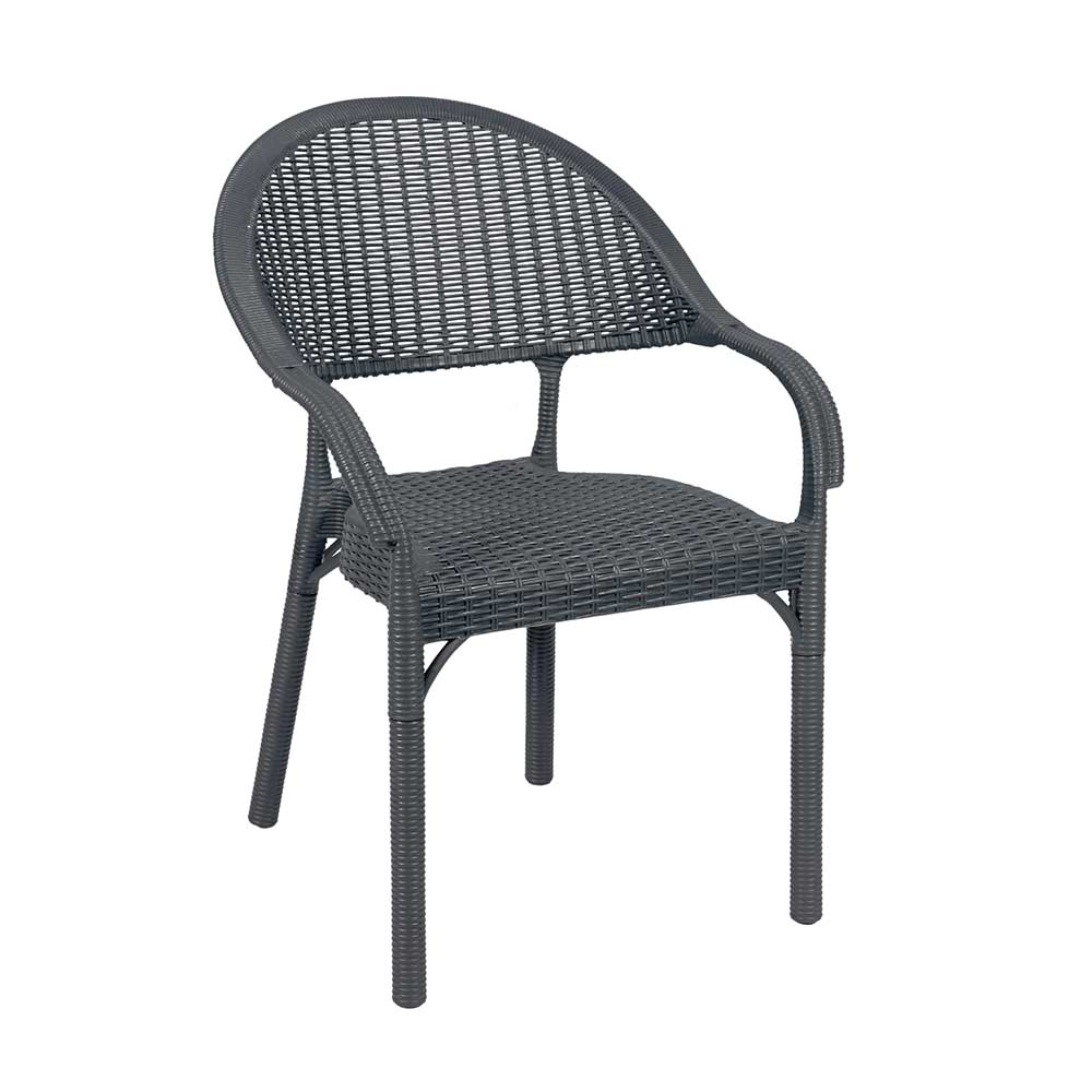 Σετ (5τμχ) Τραπεζαρία κήπου και Βεράντας Bistro Rattan (150x90x75) GRD511-150-5-GR Ανθρακί